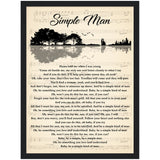 Gelato Black Framed Matte Poster 12x16 - Simple Man - Design 2 Guitar