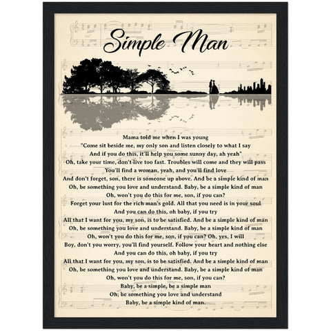 Gelato Black Framed Matte Poster 12x16 - Simple Man - Design 2 Guitar