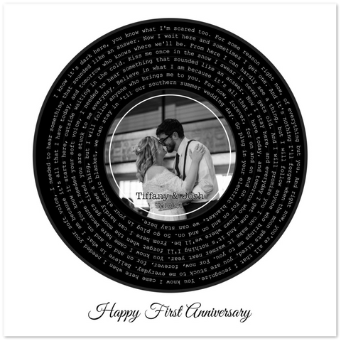 Song Record -- poster 20x20 -- Tiffany & Josh 7.10.21