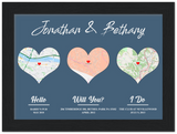 Love Anniversary Print -- Black Framed 6”x8” -- Jonathan & Bethany