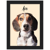 Dog Portrait -- Black Framed poster / 6”x8” -- Ace