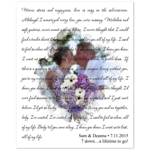 Gelato 8x10 Poster - Sam & Deanna - All My Life