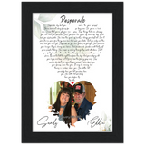 Music Lyrics Song -- Black Framed 5”x7” -- Sandy & Eddie