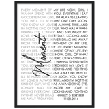 Music Lyrics Song -- Black Framed 18”x24” -- Corey and Esther