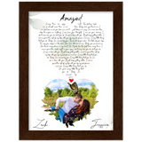 Music Lyrics Song -- Darkwood Framed 6”x8” -- Zack & Jessica 2