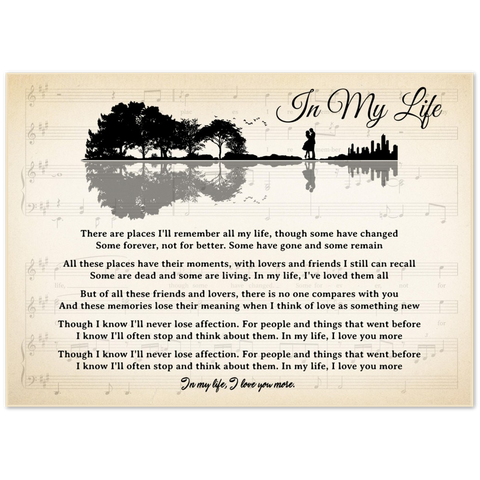 Gelato 28x20 Poster - In My Life Lyrics - Design 11 Custom