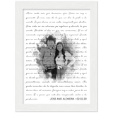 Lyrics -- Jose and Alondra 02.02.20 -- White framed 6x8 -- Gelato