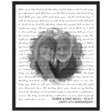Lyrics -- Debbie & Mike Wool 10-14-17 -- Black frame 16x20 -- Gelato