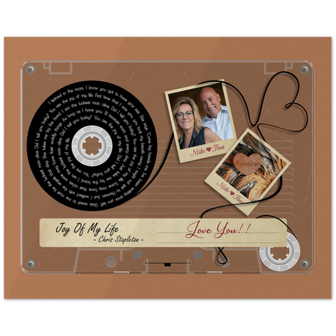 Cassette -- MIKE & TINA LOVE YOU!! -- 8x10 -- Gelato