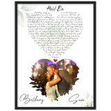 Lyrics Song -- Black Framed Poster 18"x24" -- Bethany & Sam