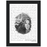 Lyrics -- Jonathan and Jasmine I love you -- Black framed 6x8 -- Gelato