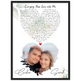 Lyrics Song -- Black Framed Poster 18"x24" -- Caiden & Sarah 07•26•22