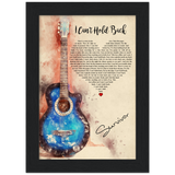 Lyrics -- Can't Hold Back -- style 8 -- Black framed 5x7 -- Gelato