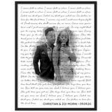 Music Lyrics Song -- Black Framed 18”x24” -- Christian&Zoi Morin