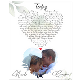 Music Lyrics Song -- Unframed 8''x 10'' -- Nicole & Carson