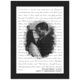 Lyrics -- Kim and Brian 12-31-20 -- Black framed 6x8 -- Gelato