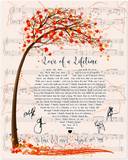 Music Lyrics Song -- Unframed 8''x 10'' -- Love of a Lifetime