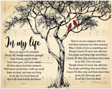 Song Lyrics -- In My Life -- 33 -- 8x10  --  Gelato