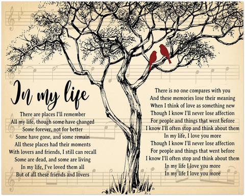 Song Lyrics -- In My Life -- 33 -- 8x10  --  Gelato