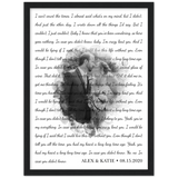 Lyrics Song -- Black Framed poster/ 12”x16” -- Alex & Katie 08.15.2020