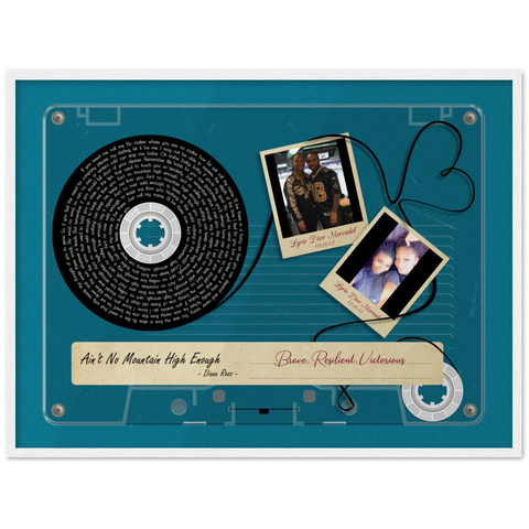 Cassettes-Tape Prints -- White framed 24"x 32" -- Lyric Dior Mercadel