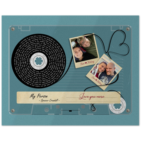 Cassette -- Ben & Kelsey Love you more -- 8x10 -- Gelato