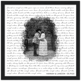 Lyrics Song -- Black Framed Square/ 12''x12'' -- Hannah & Landon