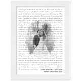 Lyrics Song -- White Framed poster / 6”x8” -- Chris & Rachel