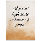 Print poster -- If you beat high score -- 5x7 -- Gelato