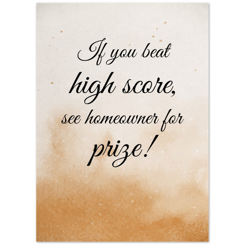 Print poster -- If you beat high score -- 5x7 -- Gelato