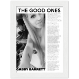 Music Lyrics Song -- Black Framed 6”x8” -- The Good Ones (Gabby Barrett )