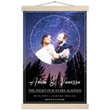 Stars Map -- Magnetic Poster Hanger - Wood -- Adam & Vanessa 2