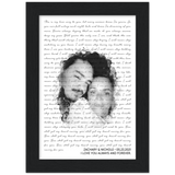 Lyrics Song -- Black Framed poster / 5”x7” -- Zachary & Nichole