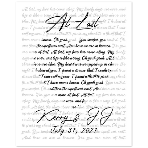 Gelato 8x10 Poster - At Last - Kerry & J.J.