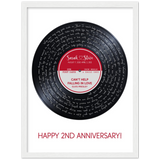 Lyrics Song -- White Framed poster/ 12”x16” -- SARAH & STEVE