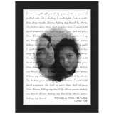 Lyrics -- Michael & Tifani 05.11.2016 -- Black Framed poster / 6”x8” -- Gelato