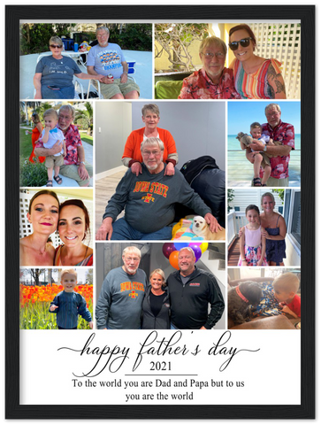 Dad Family Love -- Black Framed 12”x16” -- Dad and Papa