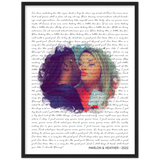 Lyrics -- Marlon & Heather 2022 -- Black framed 18x24 -- Gelato
