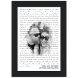 Lyrics -- Wes & Jan 02.17.2002 -- Black framed 5x7 -- Gelato