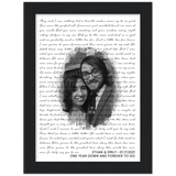 Lyrics -- Ethan & Emily 01/17/2021 -- Black framed 6x8 -- Gelato