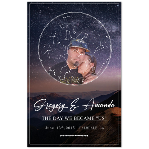 Star Map --  Gregory & Amanda  -- 11x17 -- Gelato -- New