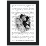 Lyrics -- Gretchen and Todd -- Black framed 5x7 -- Gelato
