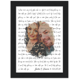 Lyrics -- 02.25.21 Justin & Lauren. -- Black framed 6x8 -- Gelato