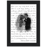 Music Lyrics Song -- Black Framed 5”x7” -- Erika & Jeremy