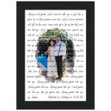 Lyrics -- Roberto&Melissa 4.23.16 -- Black framed 5x7 -- Gelato