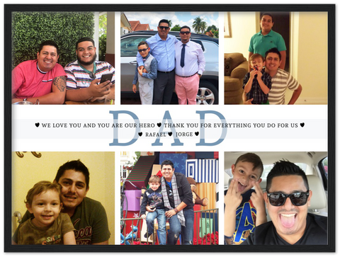 Daddy Family Prints -- Black Framed 18”x24” -- Rafael and Jorge