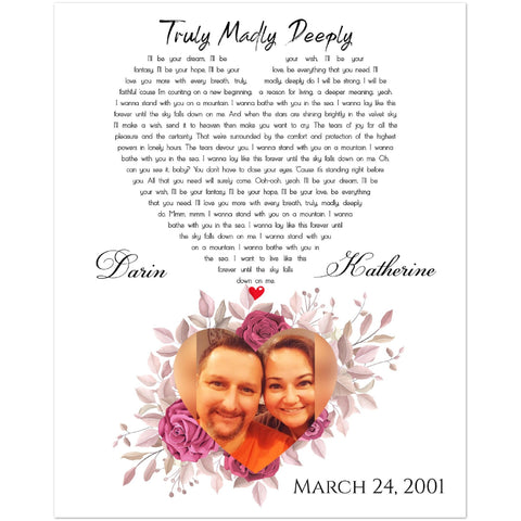 Gelato Matte 16x20 Poster - Truly Madly Deeply - Darin & Katherine March 24, 2001