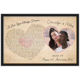 Lyrics Song -- Black Framed Poster 12"x18" -- Cherielyn & Miles