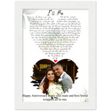 Lyrics -- Happy Anniversary to my soul mate -- White frame 6x8 -- Gelato