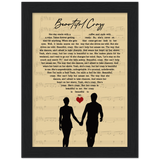 Lyrics -- Beautiful crazy (custom) -- Black framed 6x8 -- Gelato
